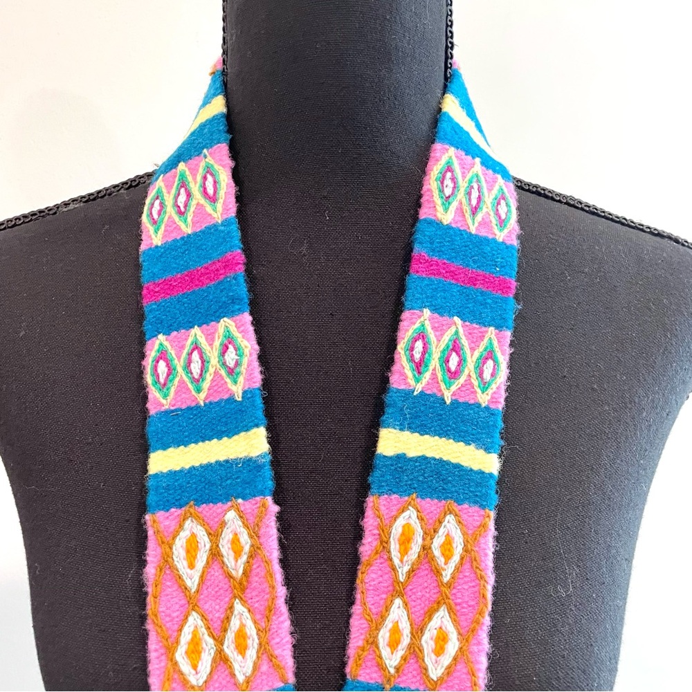 Madeline Parks Hand Embroidered Geometric Wool Belt - Picture 4 of 8